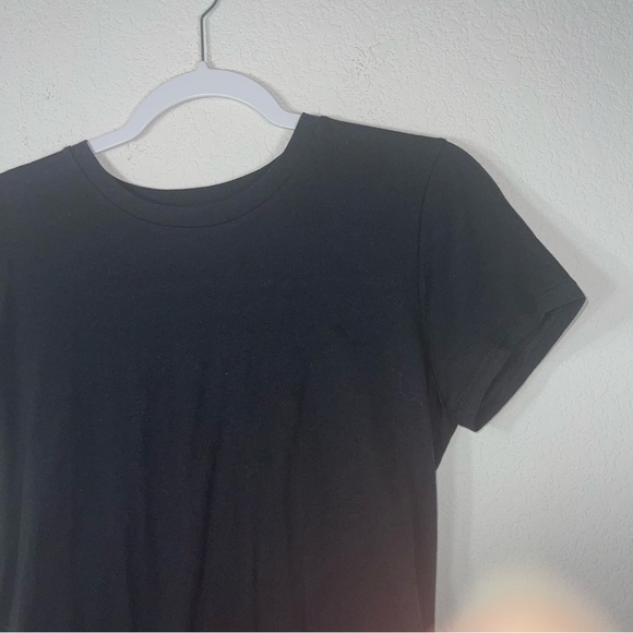 Madewell knot-back detail short sleeve true black cotton size small - Picture 6 of 10